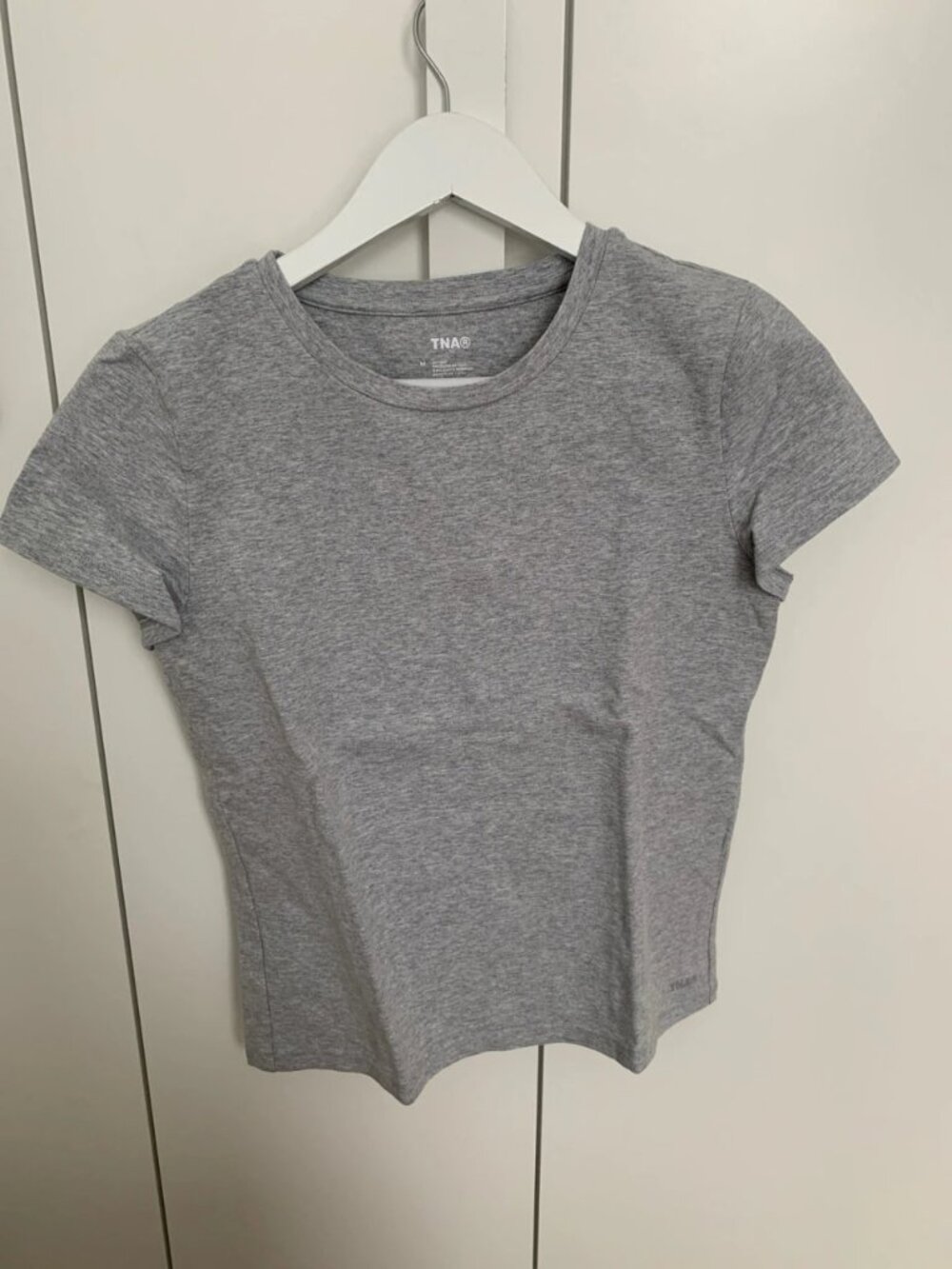 Women's Heather Gray Fitted Crewneck T-Shirt Size M